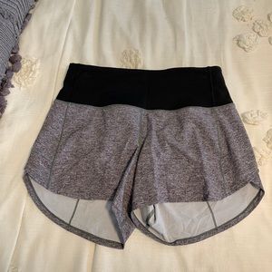 Lululemon high rise 4in speed up shorts sz 8 grey